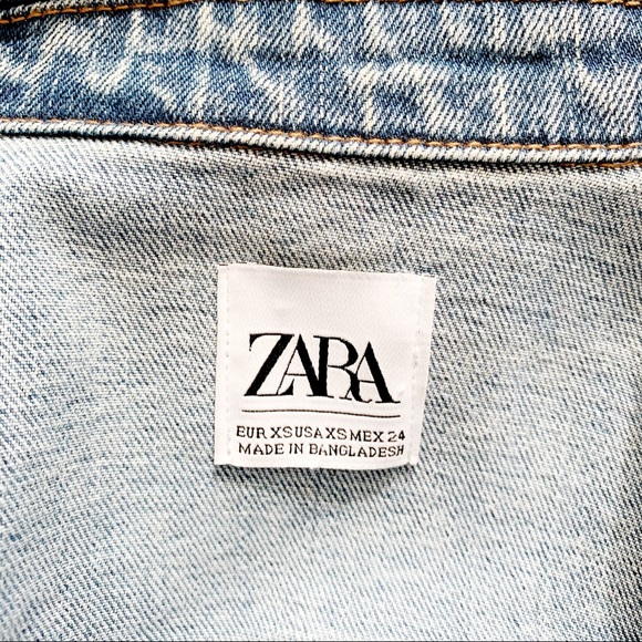 Zara light wash classic denim jacket size XS - Picture 6 of 8